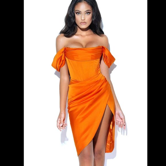 Orange Corset Dress - Picture 1 of 5